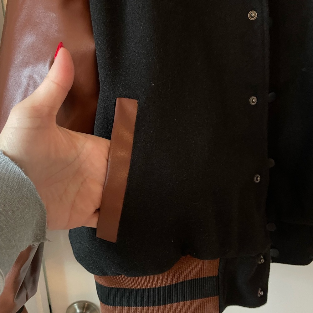 Superdown Black and Brown Varsity Jacket - image 4